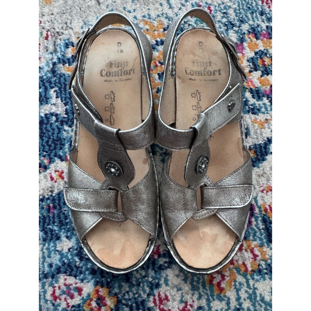 Finn Comfort Adana Backstrap Sandal Metallic Women’s Size 6.5US /‎ 4.5 UK